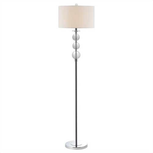 Safavieh Pippa Crystal Glass Globe Floor Lamp with White Shade