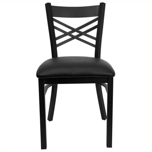 FLASH FURNITURE  Hercules Series Back Metal Dining Chair In Black