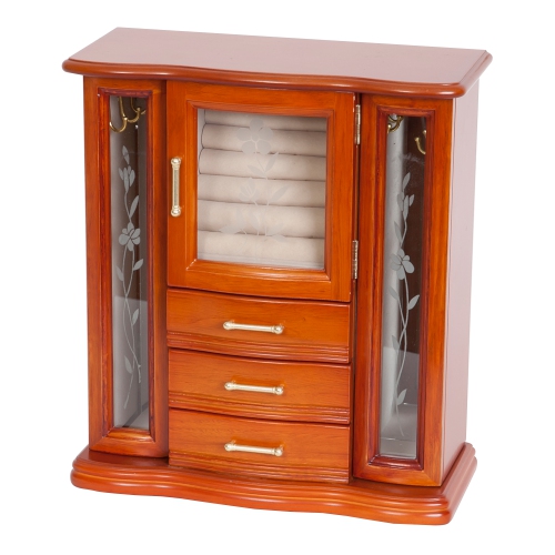 Mele Richmond Wooden Jewelry Box in Walnut Finish