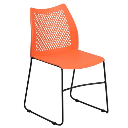 FLASH FURNITURE  Hercules Air Vent Sled Base Stacking Chair In Orange These chairs ROCK