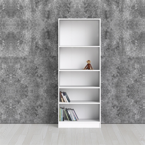 Tvilum Element Tall Wide 5 Shelf Bookcase in White