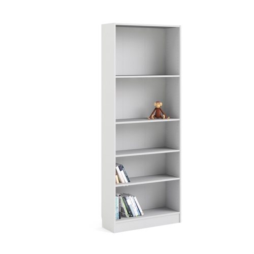 Tvilum Element Tall Wide 5 Shelf Bookcase in White
