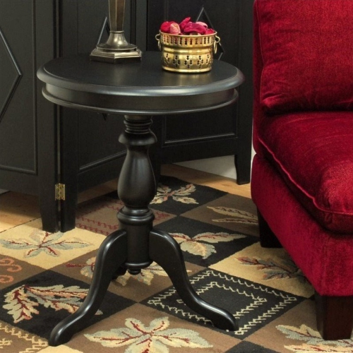 CAROLINA CLASSIC  Leeann Pedestal Accent Table In Black