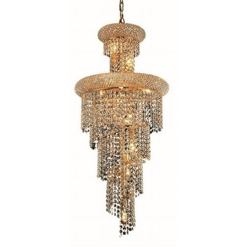 Elegant Lighting Spiral 16" 10 Light Royal Crystal Chandelier
