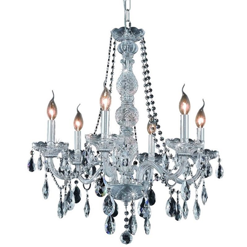 ELEGANT LIGHTING  Verona 24" 6 Light Royal Crystal Chandelier