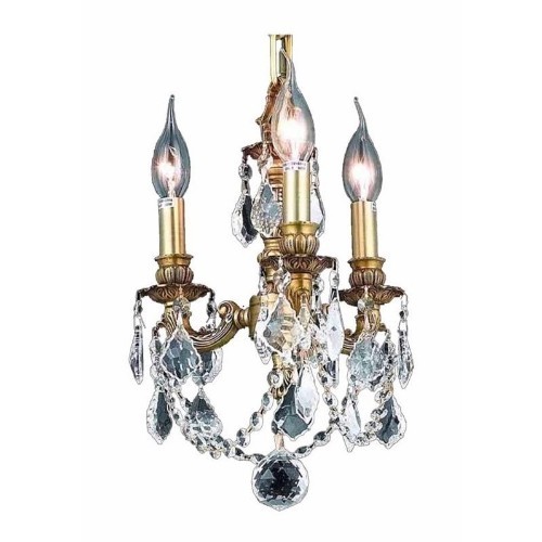 ELEGANT LIGHTING  Lillie 10" 3 Light Royal Crystal Chandelier