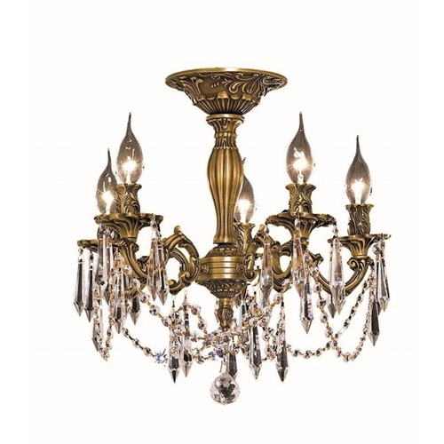 ELEGANT LIGHTING  Rosalia 18" 5 Light Royal Crystal Chandelier