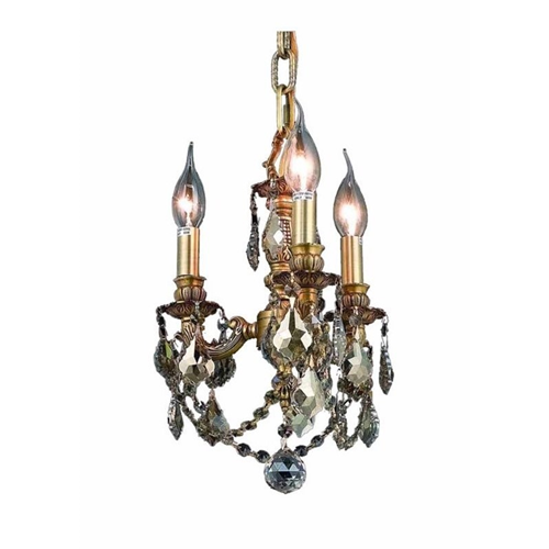 ELEGANT LIGHTING  Lillie 10" 3 Light Royal Crystal Chandelier