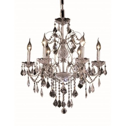 ELEGANT LIGHTING  St. Francis 24" 6 Light Royal Crystal Chandelier