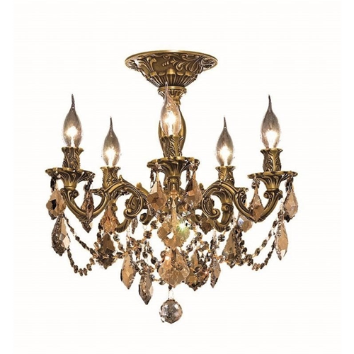 ELEGANT LIGHTING  Rosalia 18" 5 Light Royal Crystal Chandelier