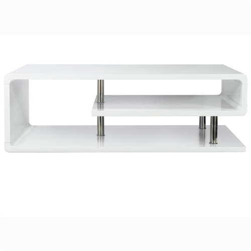 Furniture of America Lazer Geometric Wood Coffee Table in Glossy White