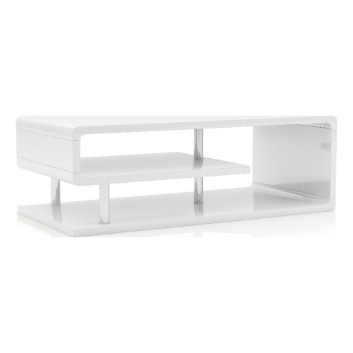 Furniture of America Lazer Geometric Wood Coffee Table in Glossy White