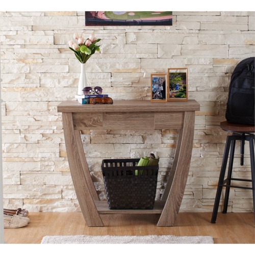 Furniture of America Quaint Modern Wood 1-Drawer Console Table in Light Oak