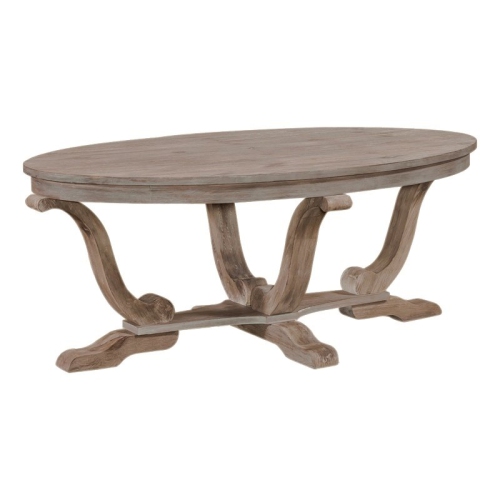 Liberty Furniture Greystone Mill Light Gray Wood Oval Cocktail Table