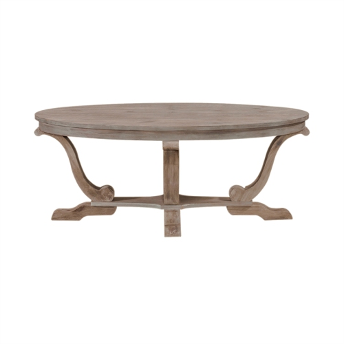 Liberty Furniture Greystone Mill Light Gray Wood Oval Cocktail Table