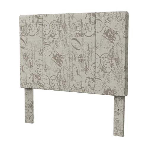 Furniture of America Ramone Contemporary Fabric Twin Headboard in Beige