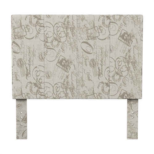 Furniture of America Ramone Contemporary Fabric Twin Headboard in Beige