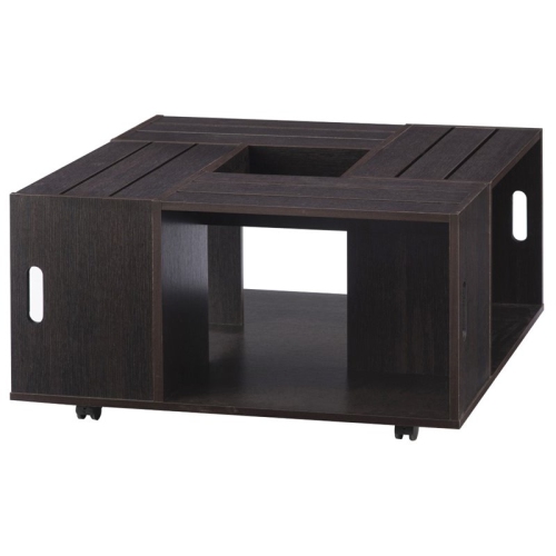 FURNITURE OF AMERICA  Conteery Wood Coffee Table With Casters In Espresso