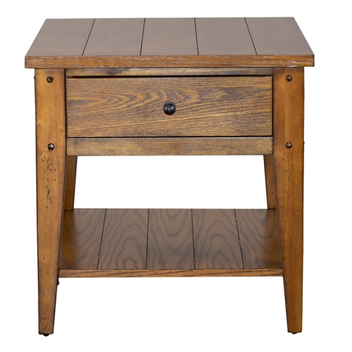 Lake House Medium Brown End Table