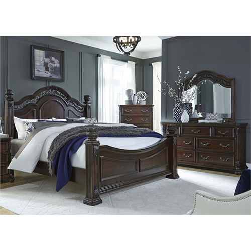 LIBERTY FURNITURE  Messina Estates 4 Piece Queen Poster Bedroom Set