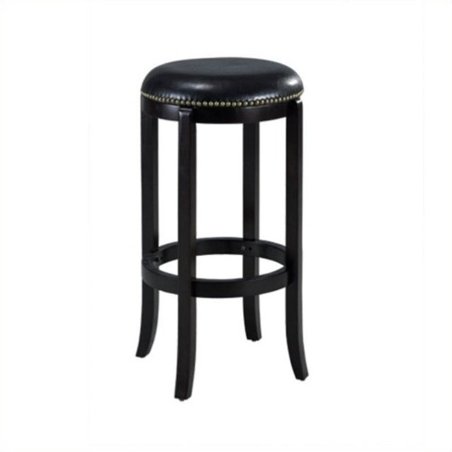 BORAAM  Bonded Leather Bar Stool Chair - Set Of 1 - Black