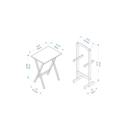 Linon Faux Marble Wood Five Piece Tray Table Set in Brown