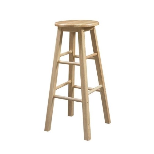 Linon 29" Bar Stool with Round Seat in Natural