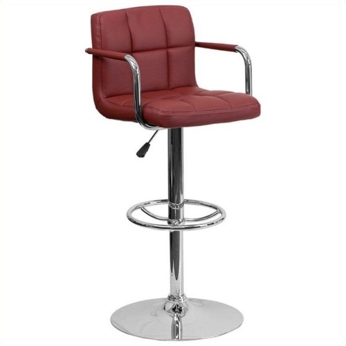 FLASH FURNITURE  Quilted Adjustable Bar Stool With Arms In Burgundy I have seen and tried several of these types of stools but this one ranks highest for quality and value