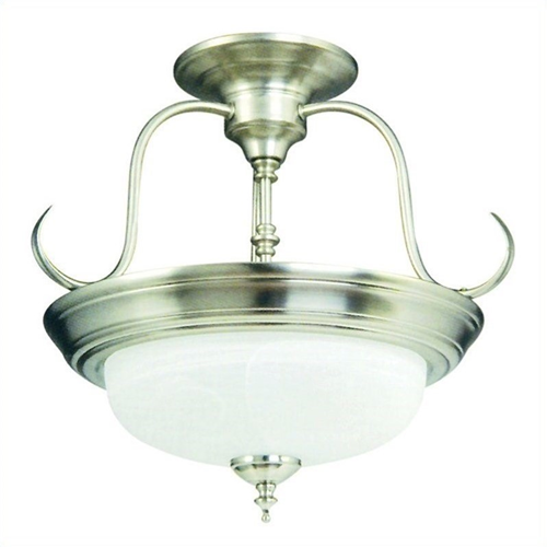 Yosemite Home Decor 2 Lights Semi-Flush Mount in Satin Nickel