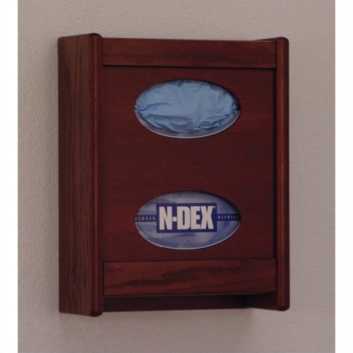 Wooden Mallet Glove and Tissue Box Holder in Mahogany