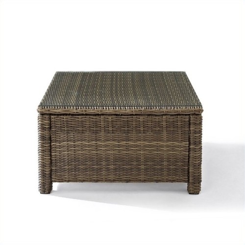 Bradenton Outdoor Wicker Sectional Glass Top Coffee Table