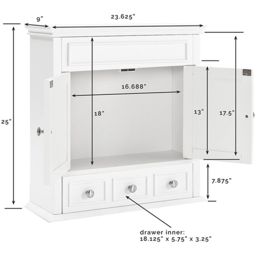 Crosley Lydia Medicine Cabinet in White