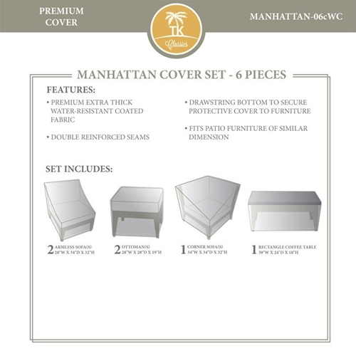 TK CLASSICS Tkc Manhattan 6 Piece All Weather Cover Set In Beige