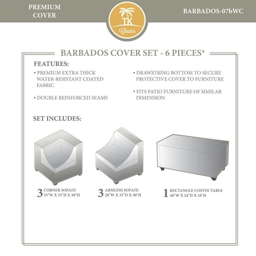 TKC Barbados 7 Piece All Weather Cover Set in Beige