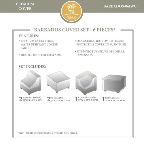 TKC Barbados 6 Piece All Weather Cover Set in Beige