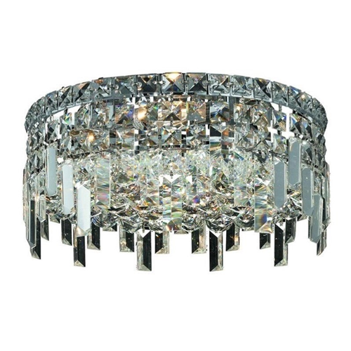 Elegant Lighting Maxime 14" 4 Light Royal Crystal Flush Mount