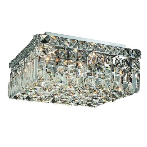 Elegant Lighting Maxime 12" 4 Light Royal Crystal Flush Mount