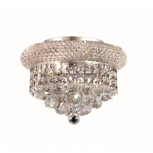 ELEGANT LIGHTING  Primo 10" 3 Light Royal Crystal Flush Mount LOVE
