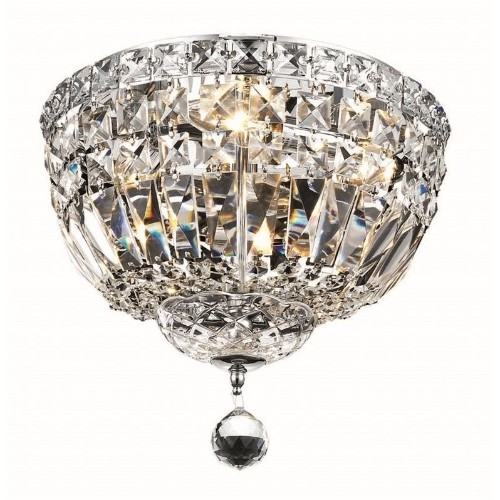 Elegant Lighting Tranquil 12" 4 Light Royal Crystal Flush Mount