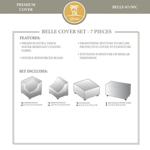 TKC Belle 7 Piece All Weather Cover Set in Beige