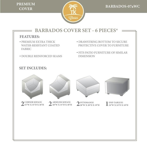 TKC Barbados 7 Piece All Weather Cover Set in Beige