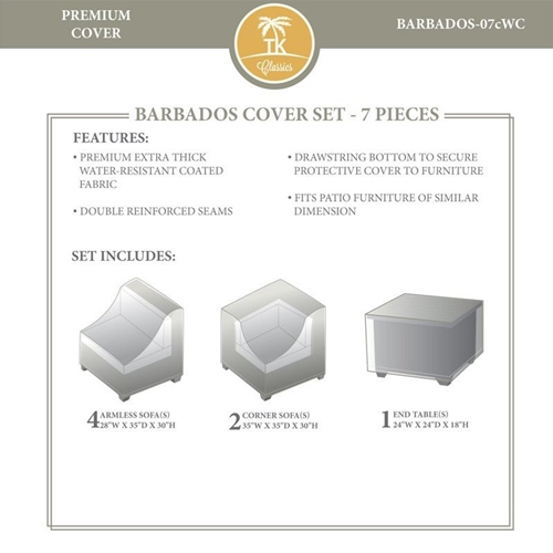 TKC Barbados 7 Piece All Weather Cover Set in Beige