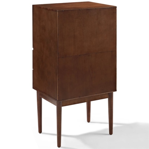 Crosley Everett 2 Drawer Bar Cabinet in Mahogany