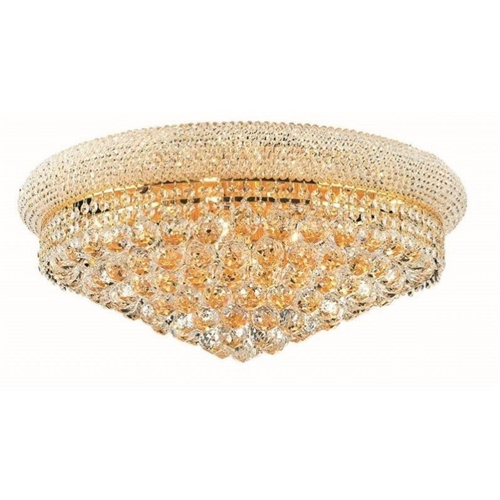 ELEGANT LIGHTING  Primo 24" 12 Light Royal Crystal Flush Mount