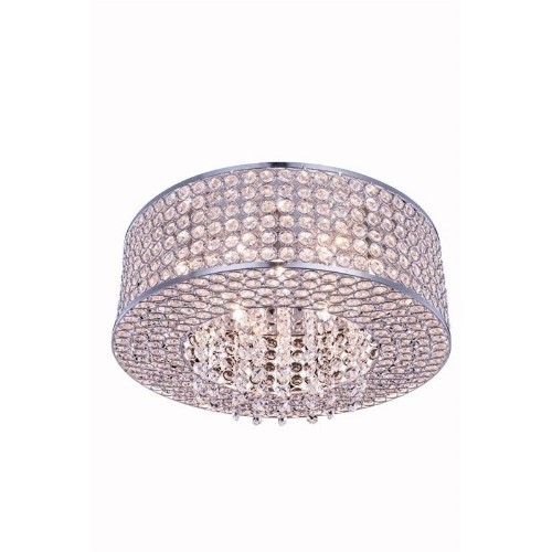 Elegant Lighting Amelie 16" 6 Light Royal Crystal Flush Mount