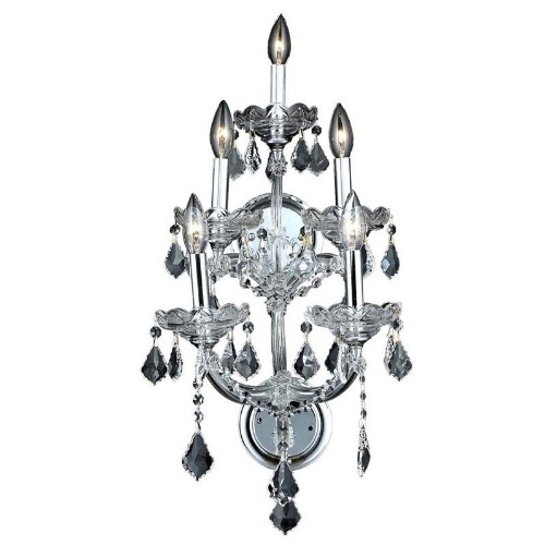 Elegant Lighting Maria Theresa 30" 5 Light Royal Crystal Wall Sconce