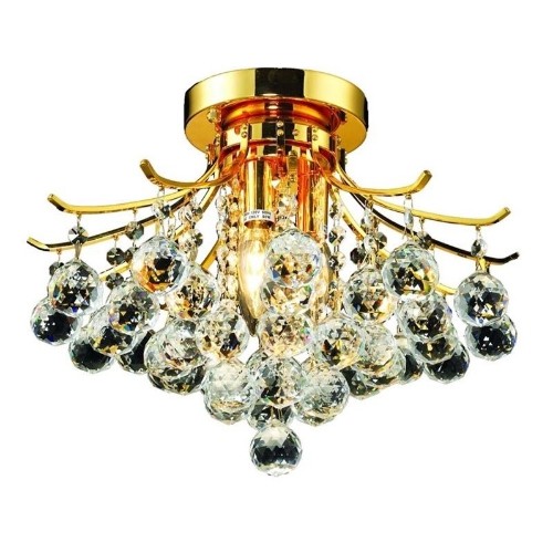 ELEGANT LIGHTING  Toureg 16" 3 Light Royal Crystal Flush Mount All I can say is "I love it" and it is perfect in my office, as I have desk lamps
