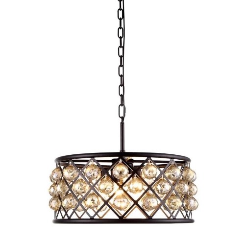 ELEGANT LIGHTING  Madison 20" 5 Light Royal Crystal Pendant Lamp