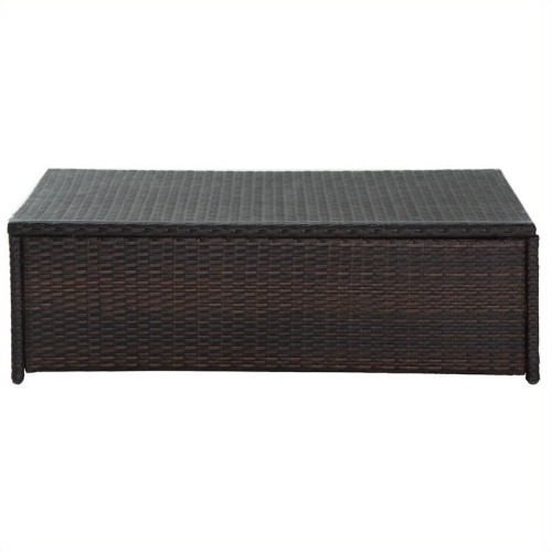 Crosley Palm Harbor Patio Wicker Glass Top Table
