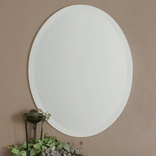 UTTERMOST  Frameless Beveled Vanity Oval Mirror